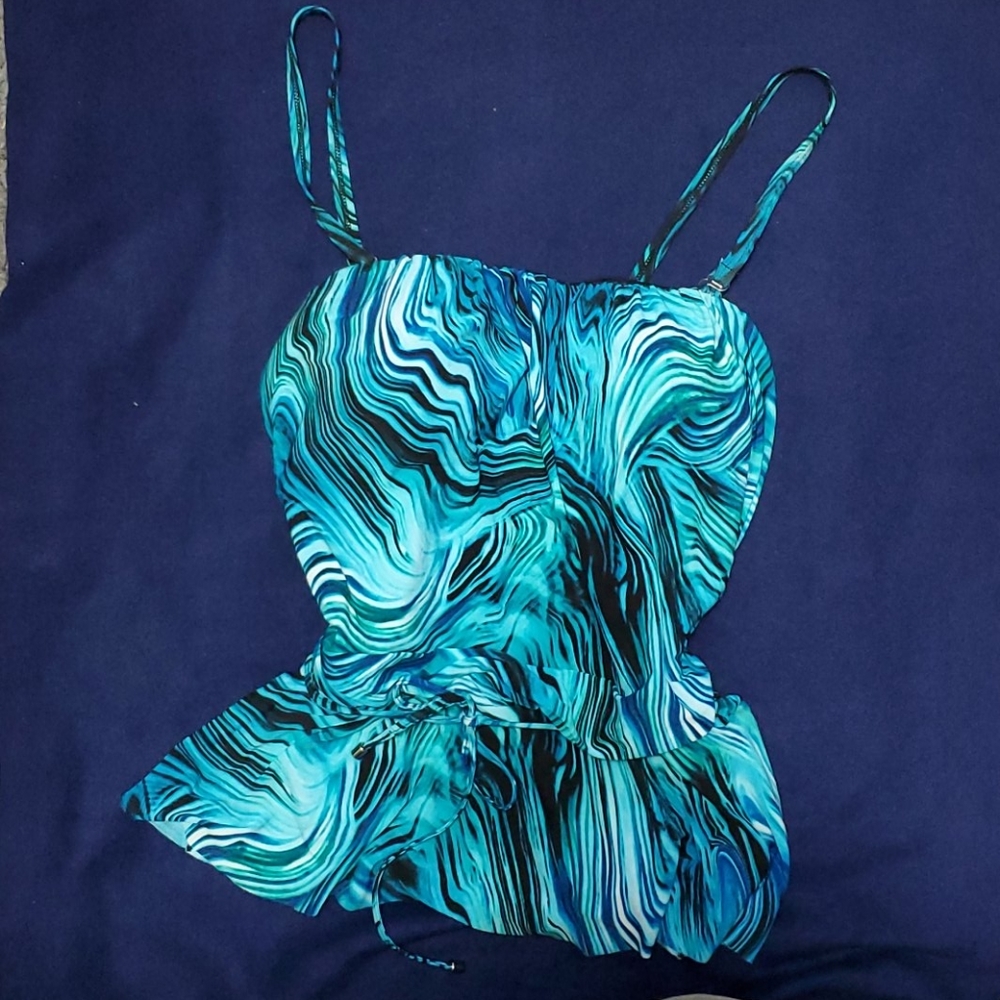 Blue Tankini with Adjustable Straps Size Large